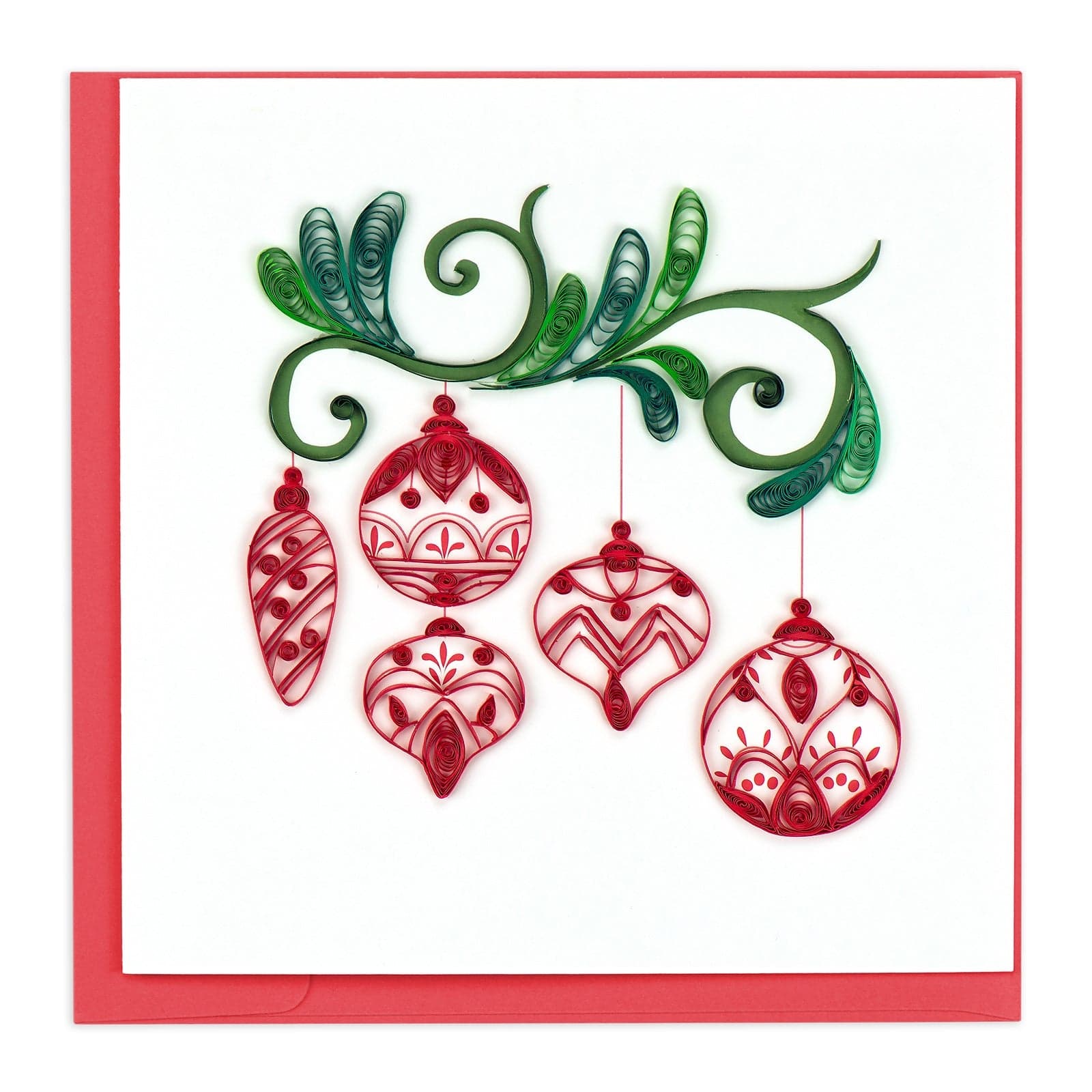 Red Ornaments Christmas Card HD605