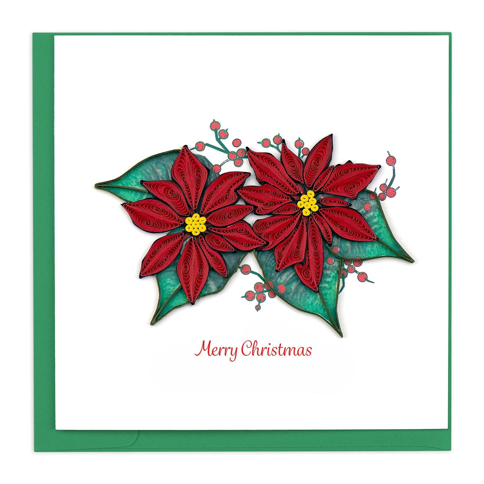 Red Poinsettia Christmas Card HD629