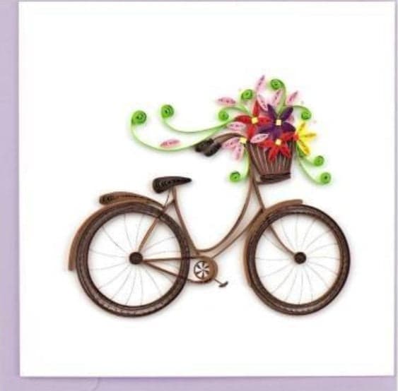 Bicycle with Flower Basket Card BL963