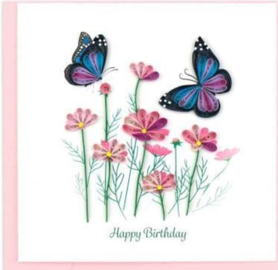 Birthday Flowers and Butterflies Card BD149