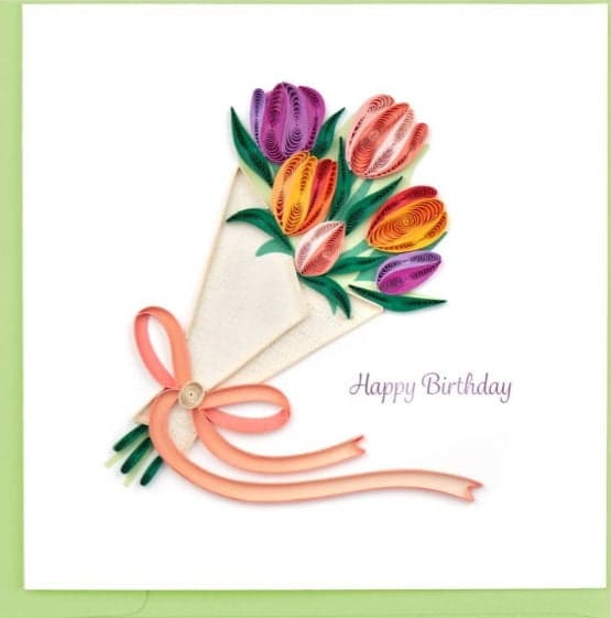 Birthday Tulip Bouquet Greeting Card BD172