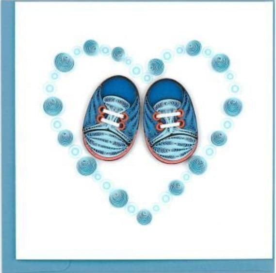 Blue Baby Booties Card CG812